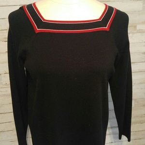 op Pullover Women's Emma James Black Knit Top 1X